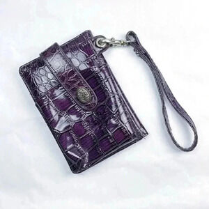 Metropolitan Purple Faux Crocodile Phone Wallet